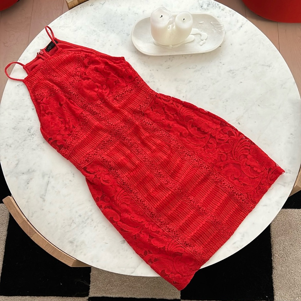 Red laced dress - 6